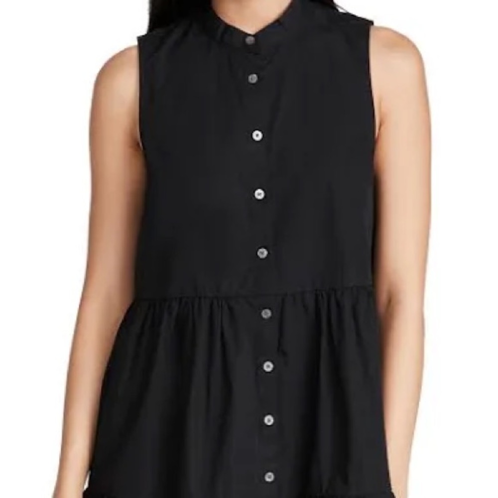 Banded-Collar Tiered Dress XL